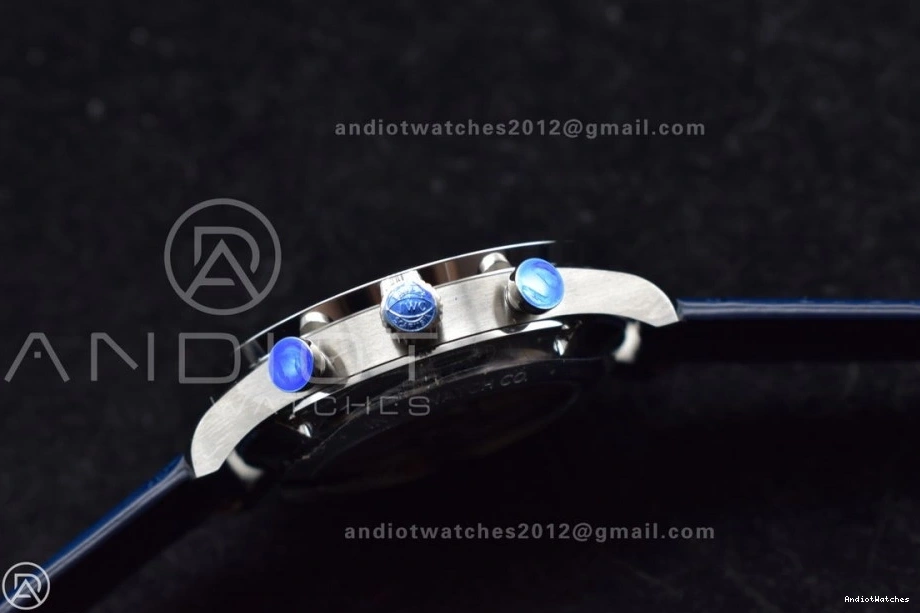 A Dial Chrono Blue Strap ZF Blue on Best 1:1 Portuguese Edition 1019 White SmartChoice Leather IW371620 0406